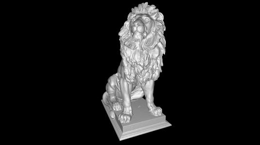 Regal Guardian Lion – Classic Sitting Lion Statue 3D Model (STL)