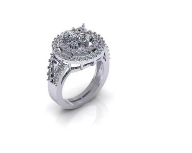 Ladies womans womens diamond ruby emerald Rings 3D print model
