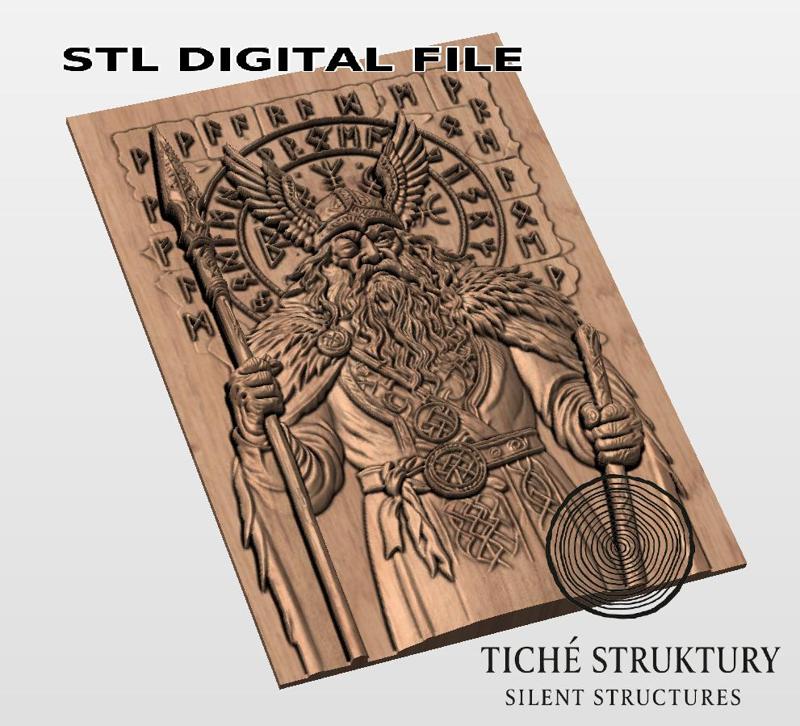 Odin with Spear – Viking Norse Relief – 3D STL Model