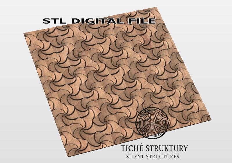 Geometric Swirl Pattern – Decorative Tiling Relief – 3D STL Model