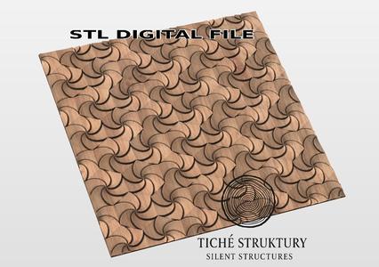 Geometric Swirl Pattern – Decorative Tiling Relief – 3D STL Model
