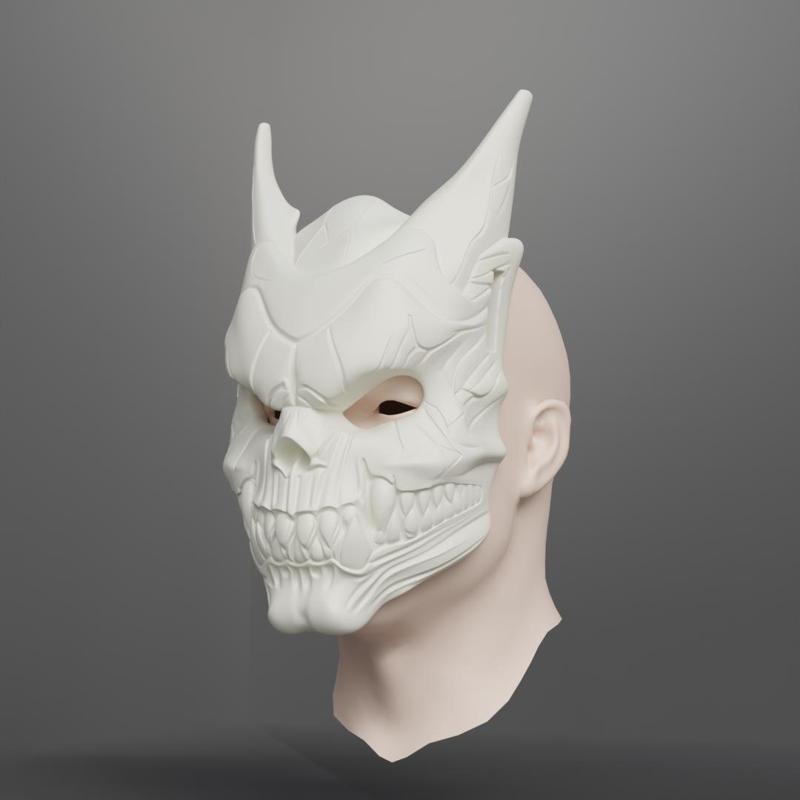 Demon Skull Mask 3D for Cosplay/Halloween | Detailed Skeleton Warrior STL Model | Digital File for 3D Printing