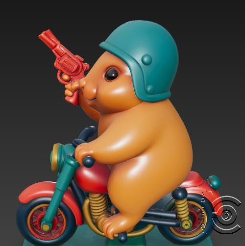 Rebel Hamster Rider - Small Biker, Big Trouble.