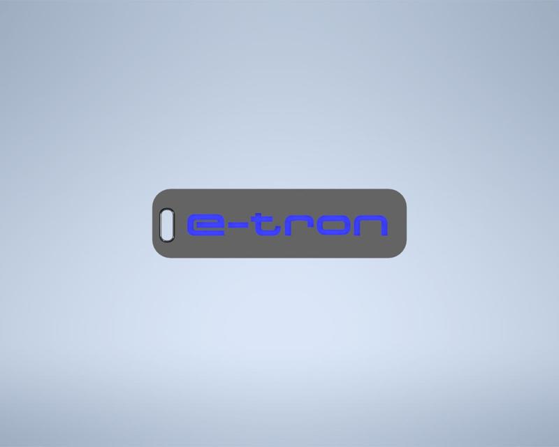 Audi e-tron etron logo emblem keychain keyring