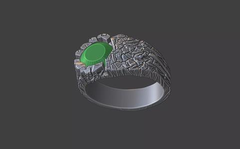 organic rock texture faceted gemstone ring v2