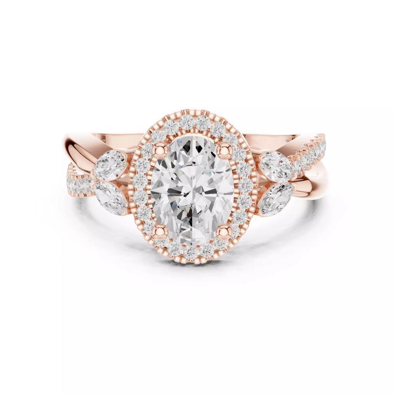 Oval Marquise Diamond Engagement Wedding Ring 3DM STL Video