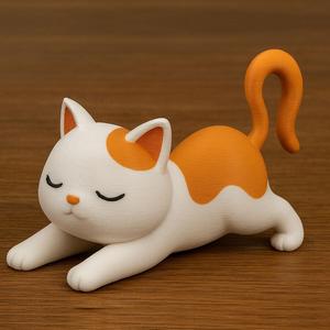 Stretching Cat 3D Print Figurine