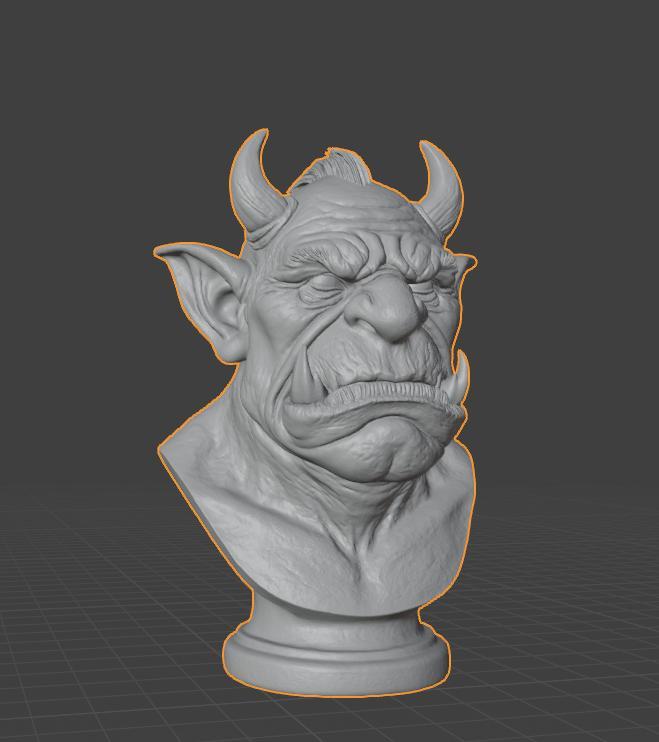 trol/Orc Bust - 3D Printed Model!