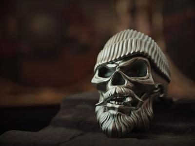Jewelry Ring Skull With sigar