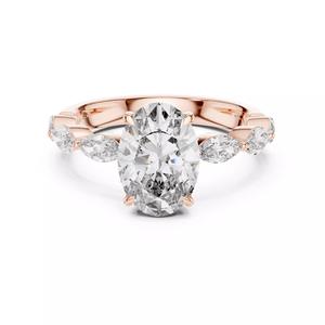 Oval and Marquise Cut Diamond Engagement Ring 3DM STL Video