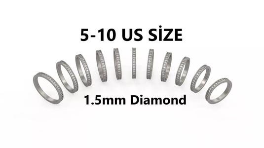 Model 1233 Eternity Band Ring 5-10 US Size 1point5mm Diamond