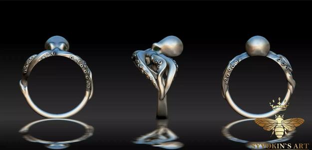 Octopus ring 3D print model