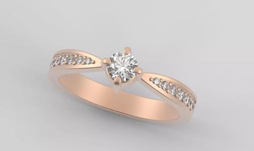 OAC157  Solitaire Ring with One Stone Band