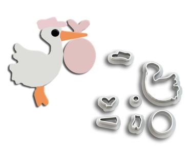 SUGAR PASTE CUTTER - STORK MODEL