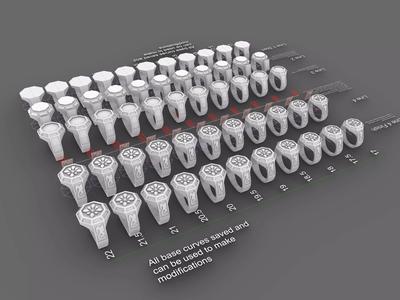 Octagon signet rings 3d printable models