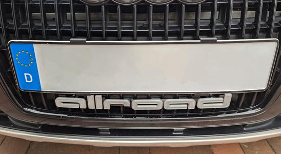 Audi Allroad license plate holder