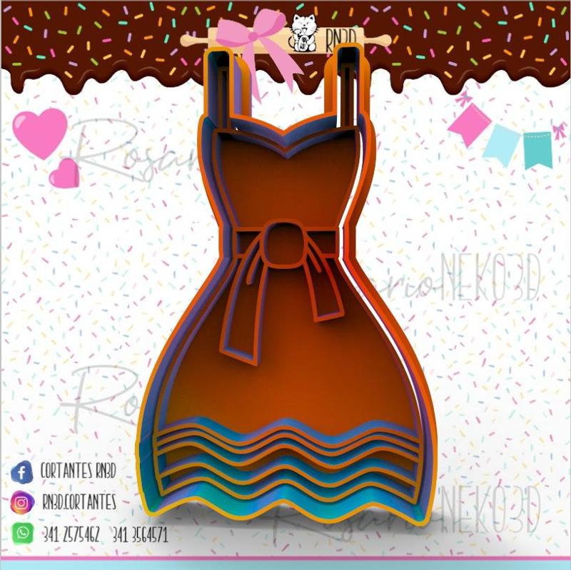 WOMEN'S DRESS with bow cookie cutter - WOMEN'S DRESS with bow cookie cutter