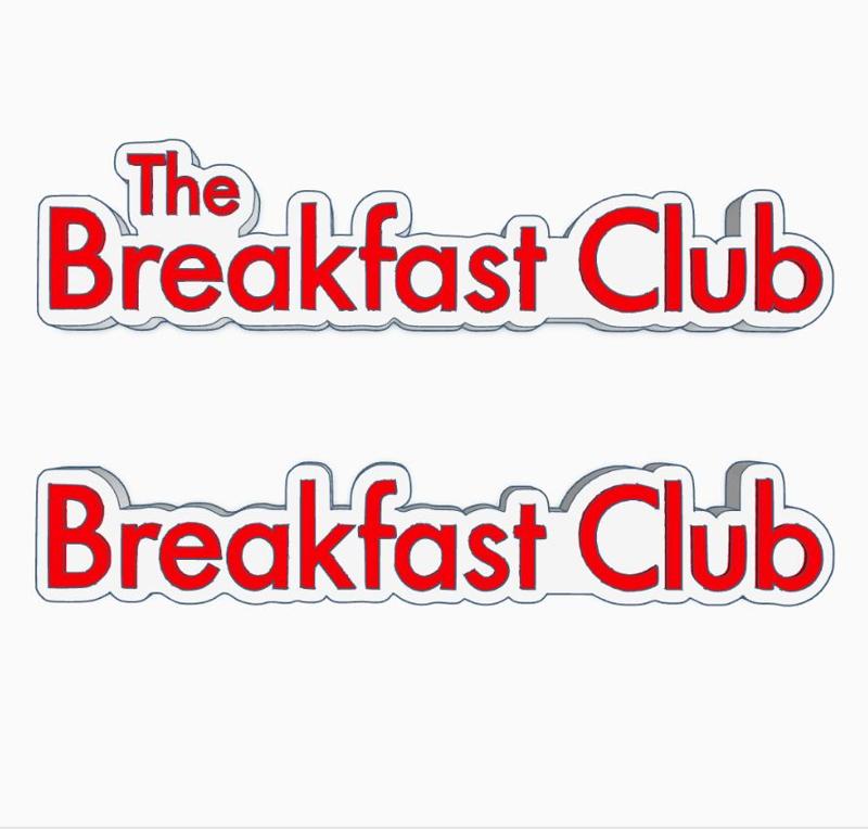 2x THE BREAKFAST CLUB Logo Display by MANIACMANCAVE3D