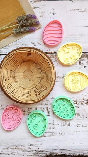 Set x 6 Easter Eggs for Cookies - Set x 6 Huevitos de Pascuitos de Pascutillas - Set x 6 Huevitos de Pascuitas - Set x 6 Easter Eggs for Cookies - Cortantes - cookie cutter