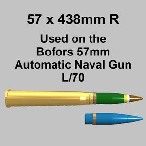 57mm Bofors Naval Gun Round