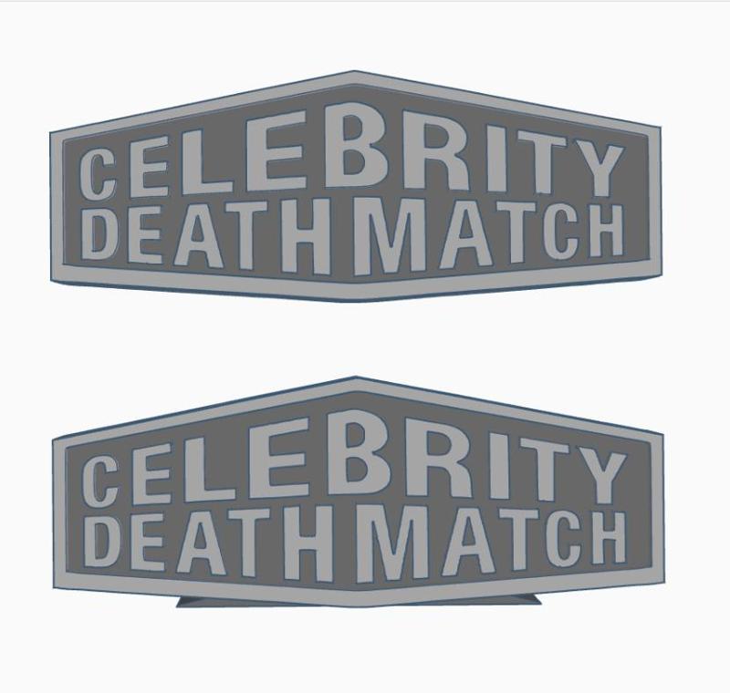 2x CELEBRITY DEATHMATCH Logo Display by MANIACMANCAVE3D