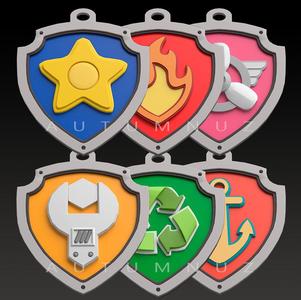 PAW PATROL BADGES Set 1