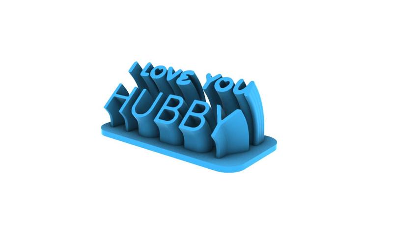 I Love Hubby-  Desk Plate Sweep Text