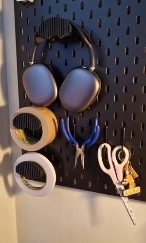 Minimalist Skadis Accessory Tape & Headphone Holder – 75×75×44mm