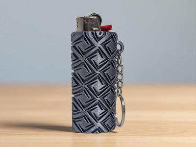 Geometric Lighter Case Keychain