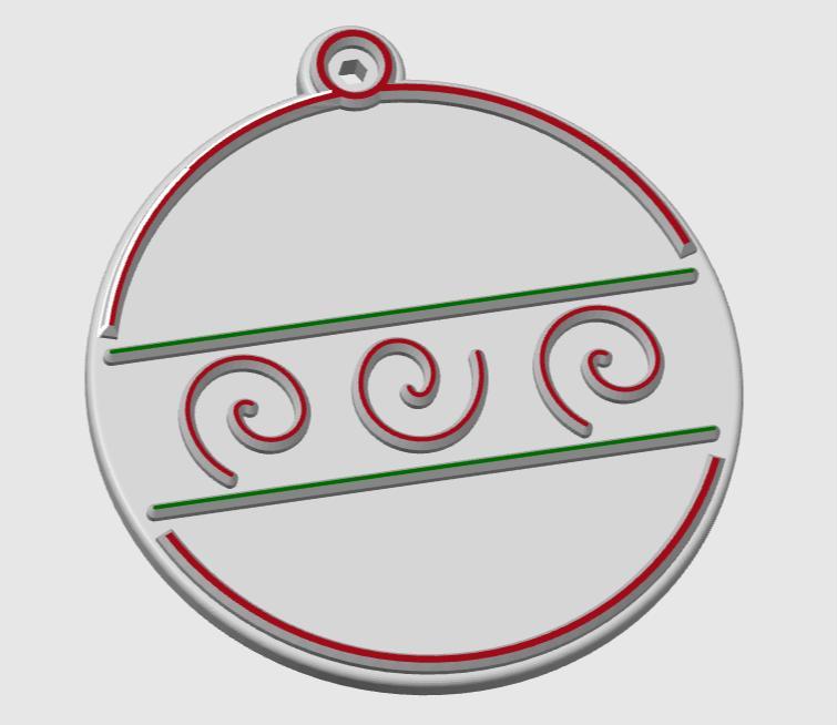 Christmas tree decoration ball with spirals