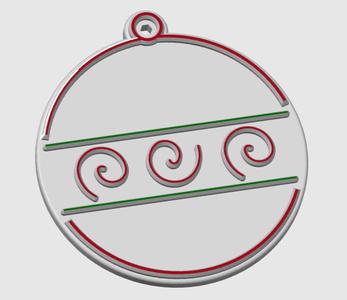 Christmas tree decoration ball with spirals