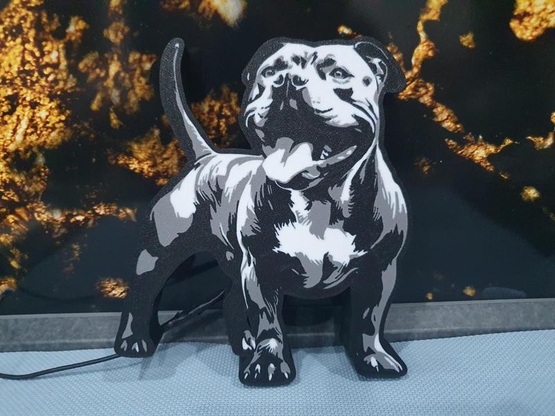 Lightbox Illuminated Sign Staffordshire Bull Terrier