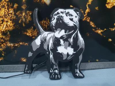 Lightbox Illuminated Sign Staffordshire Bull Terrier