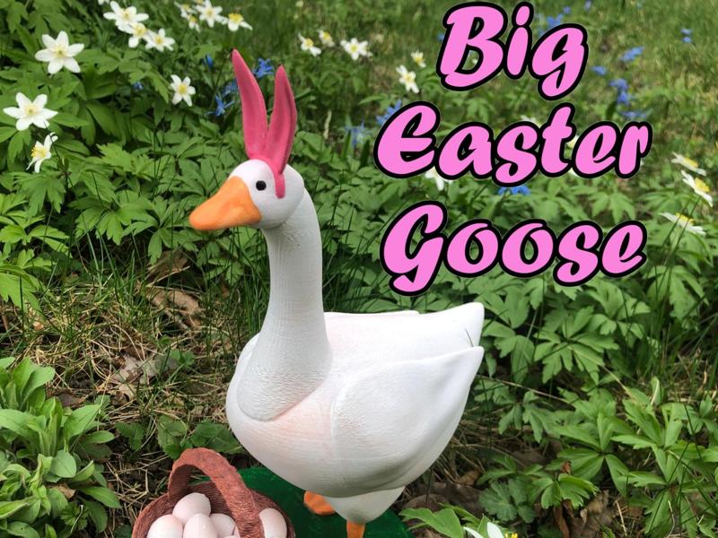 Big Easter Goose with paintable eggs