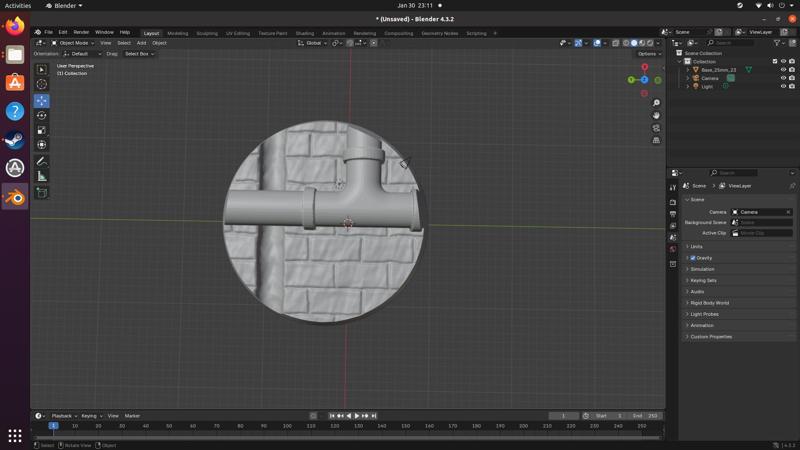 Sewer Bases 25mm Hollow Bottoms x5