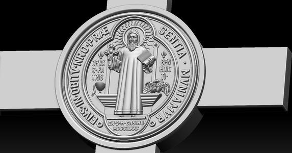 Saint Benedict Cross Pendant 3D print model