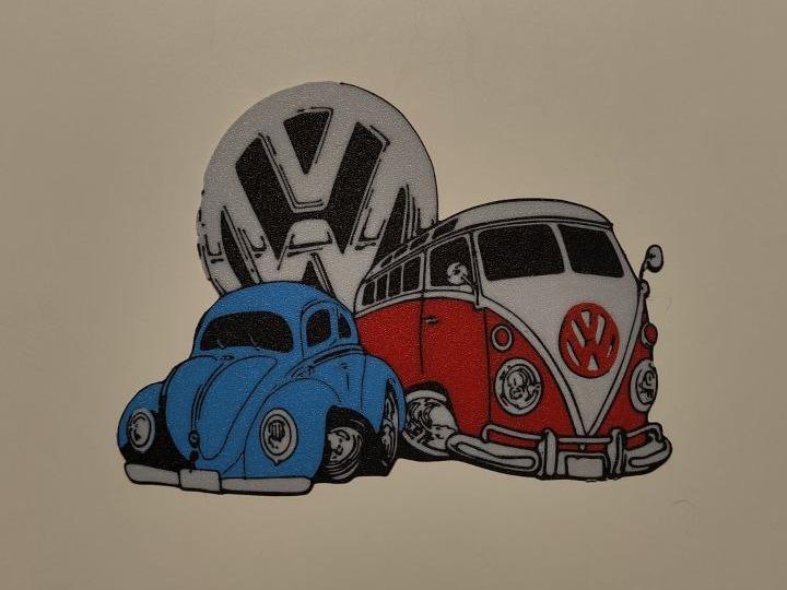 Volkswagen T1 and Beetle wall art