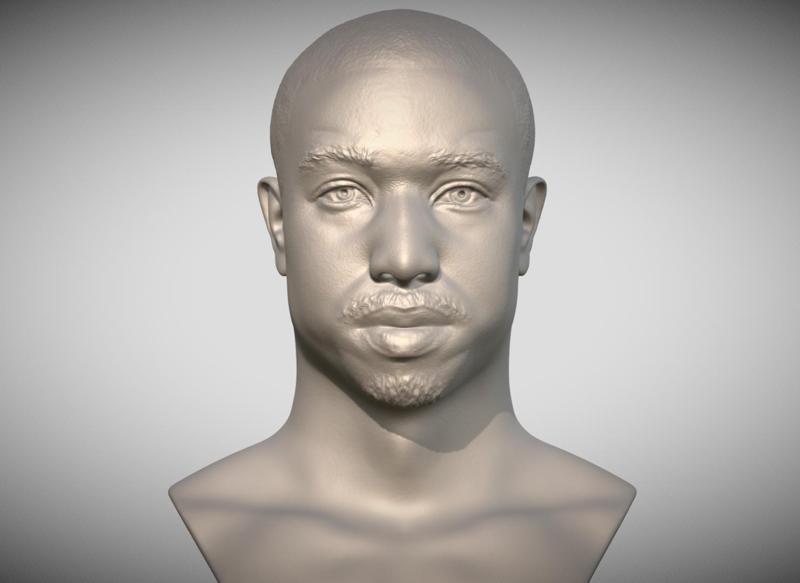 Michael B Jordan bust for 3D printing