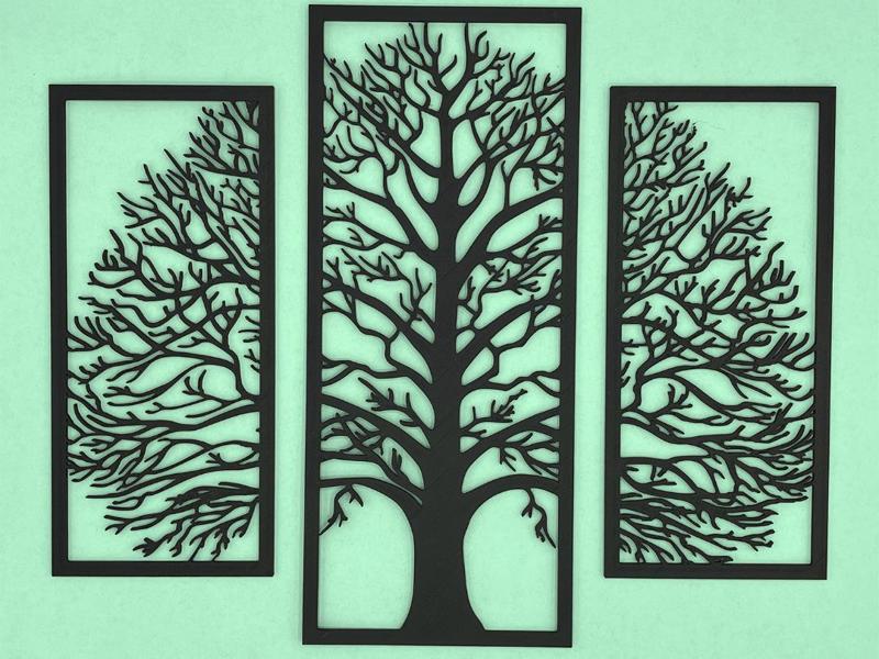 Triptyc Tree of Life Tri Panel Wall Art Trio