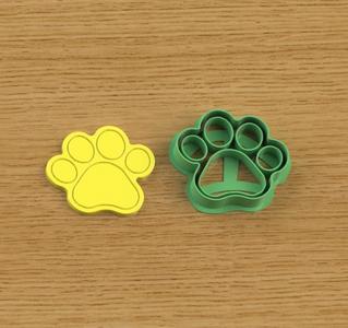 Paw cookies, sugar paste, polymer clay cutter