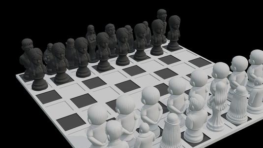 Addams Family 3D Printable Chess Set