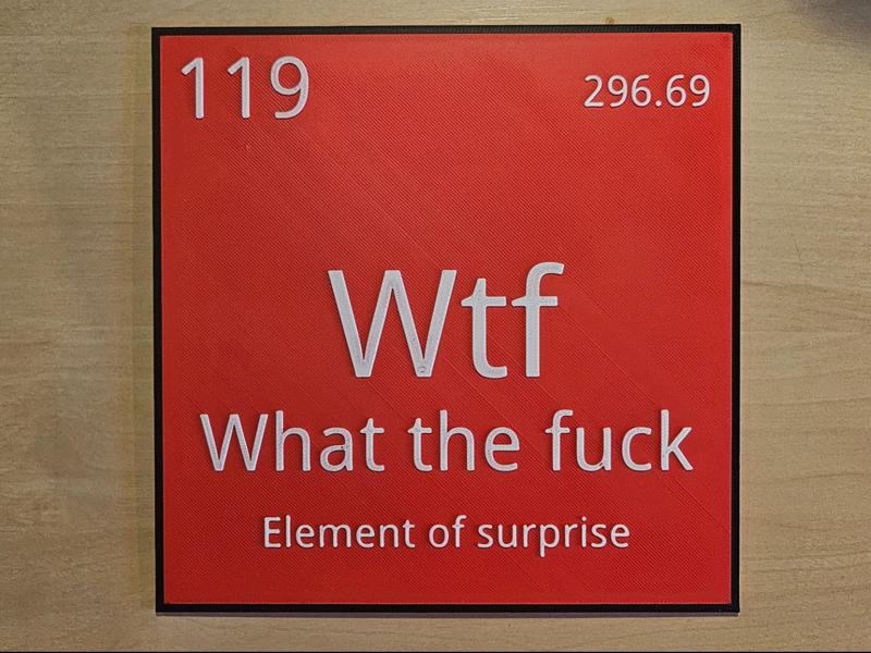 WTF Periodic Element Sign