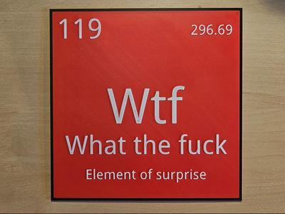 WTF Periodic Element Sign