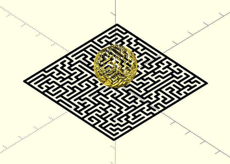 Stereographic projection maze - prototype