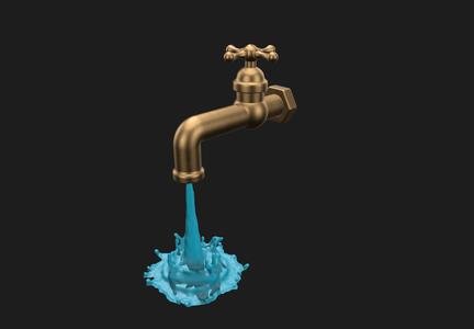 Faucet with running water