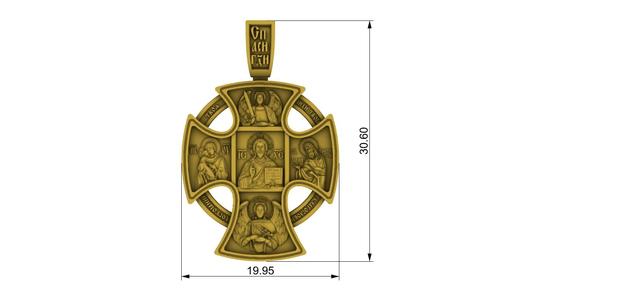 Double-sided Orthodox cross with icons