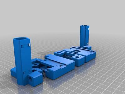 Split X-Ends for i3  with Leadscrew & cable ties - parametric