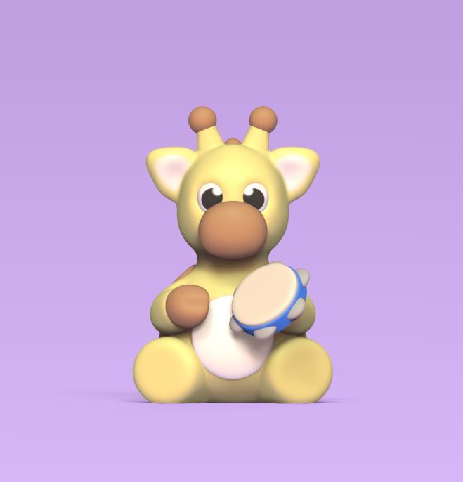 Giraffe Playing tambourine