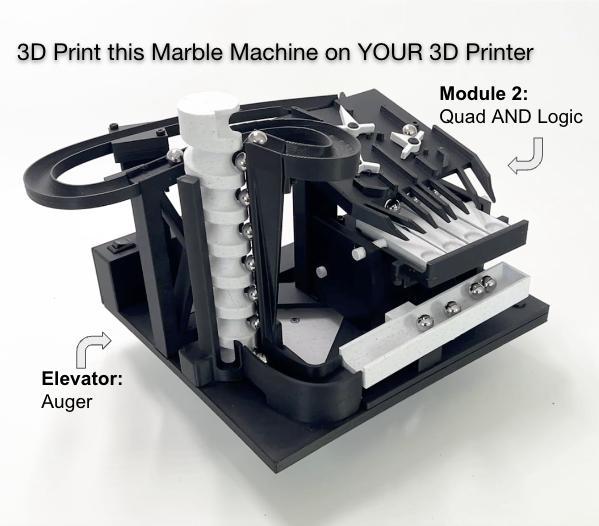 Marble Machine - Modular Design - Auger Elevator with Quad AND Logic Module