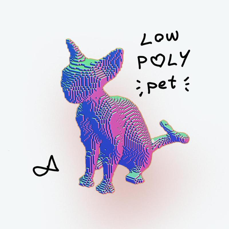 The sphynx cat LOW POLY edition